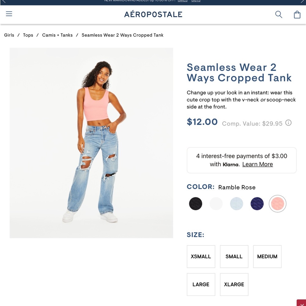 Aeropostale cropped tank